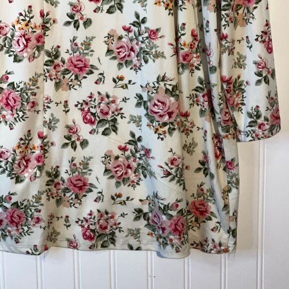 Doublju Wrap Top Women’s 2Xlarge Multicolor Floral Cottage Core 3/4 Sleeves - Picture 12 of 12